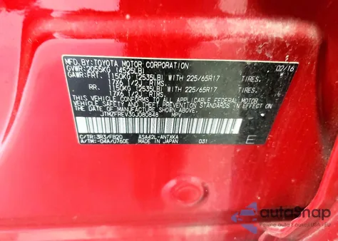 2016 Toyota Rav4 Le from USA, damaged, VIN JTMZFREV3GJ080848